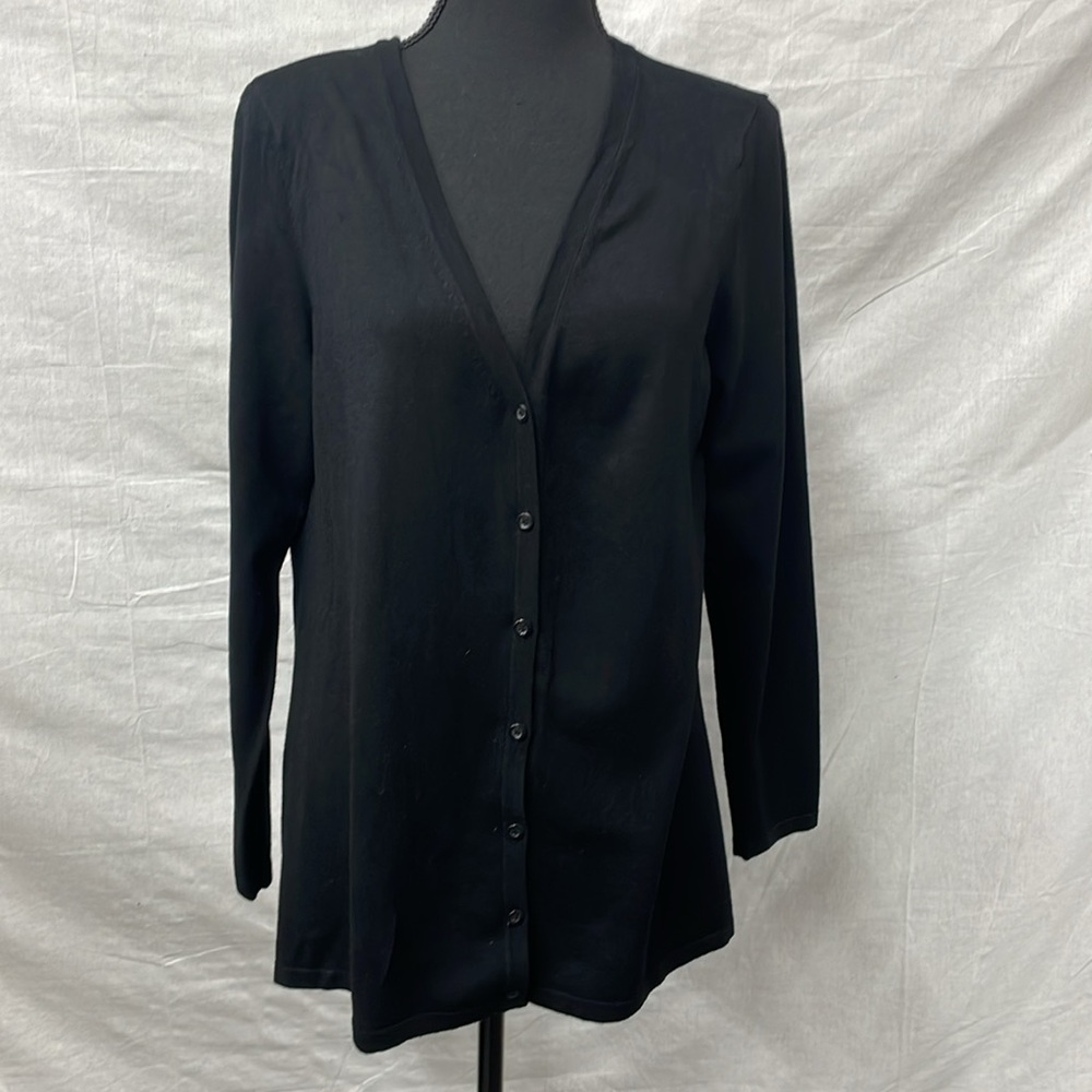 Alfani black long-sleeved cardigan, size petite Large